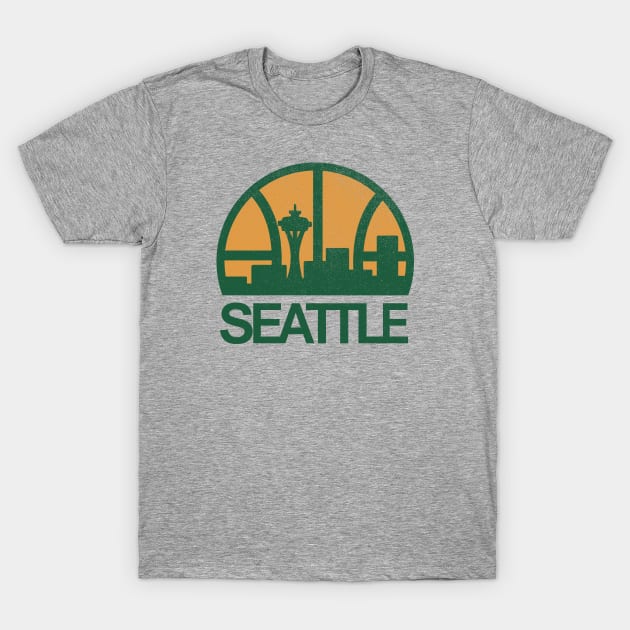 DEFUNCT - Seattle Supersonics Skyline T-Shirt by LocalZonly